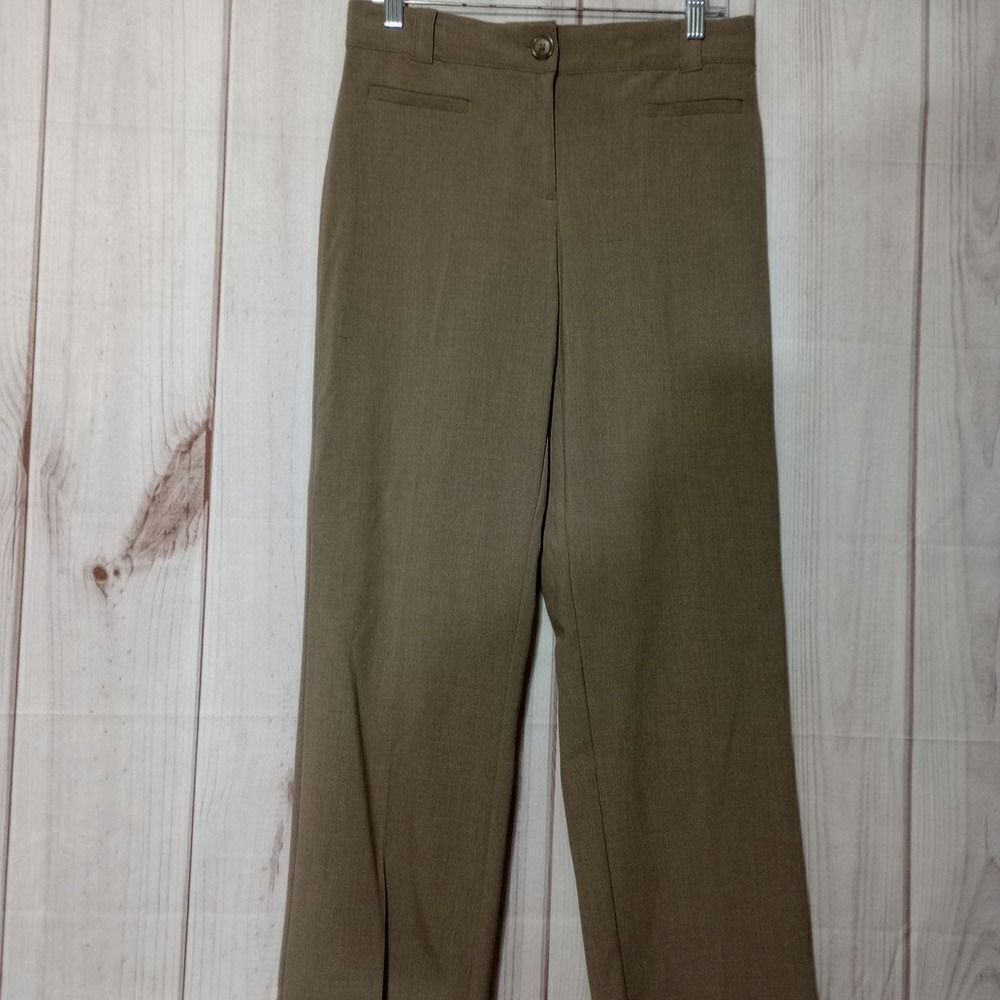Dressbarn Petite 8P Taupe Brown Straight Leg Dress Pants Career Trousers RN19747 - Picture 1 of 6